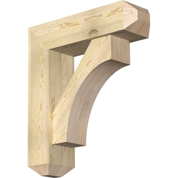 Ekena Millwork Westlake Craftsman Rough Sawn Bracket w/ Offset Brace, Douglas Fir, 8"W x 28"D x 32"H BKT0806X28X32WTL04RDF - main